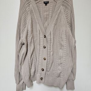 Torrid Women's Beige Knit Button-Front Cardigan Sweater